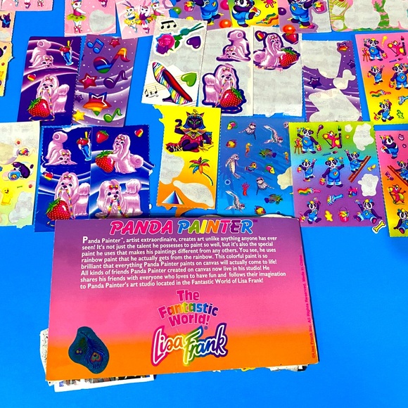 LISA FRANK VINTAGE FANTASTIC WORLD CHARACTERS STICKER COLLECTION & STICKER BOOK - Picture 10 of 16